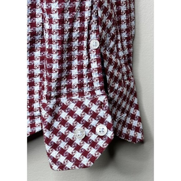 English Laundry Mens Dress Shirt Geometric Flip Cuff Long Sleeve Size Small - Picture 5 of 10